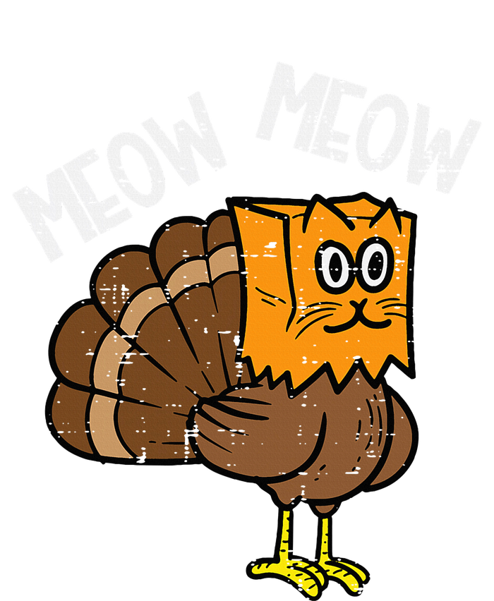 Turkey Paper Bag Meow Funny Thanksgiving Cat Kids Hoodie