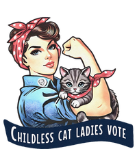 Childless Cat Ladies Vote Rosie The Riveter Election 2024 Gift Tall Long Sleeve T-Shirt