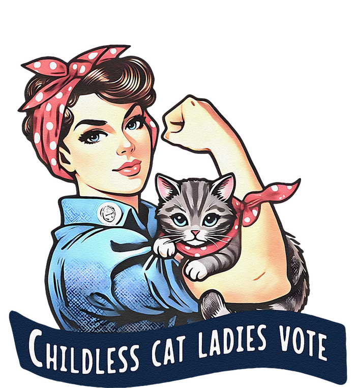 Childless Cat Ladies Vote Rosie The Riveter Election 2024 Gift Tall Long Sleeve T-Shirt