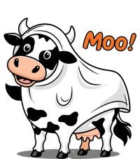 Moo! Cute Funny Cow Print Ghost Halloween Tie-Dye T-Shirt