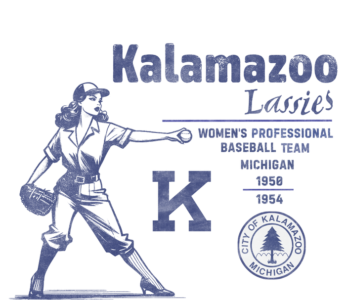 Kalamazoo Lassies Professional Women Baseball Team Women's Racerback Cropped Tank