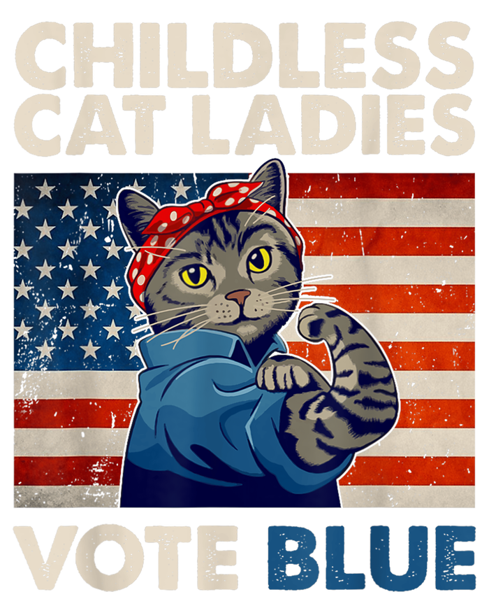 Childless Cat Ladies Vote Blue Vintage Cat Usa Flag T-Shirt