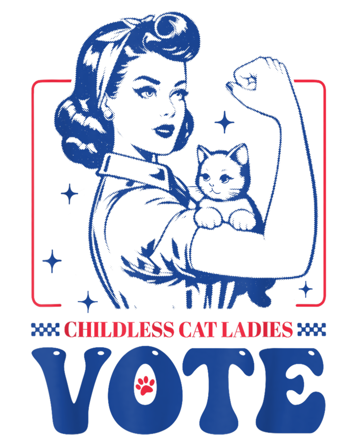 Woman Childless Cat Ladies Vote Retro Election 2024 Usa Gift T-Shirt