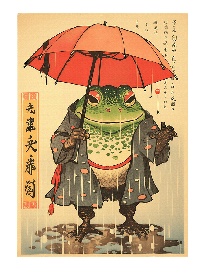 Grumpy Frog Unimpressed Toad Vintage Japanese Aesthetic T-Shirt