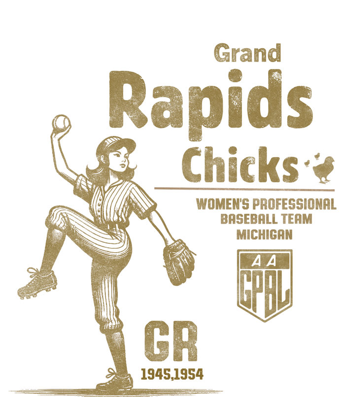 Grand Rapids Chicks Professional Women Baseball T-Shirt