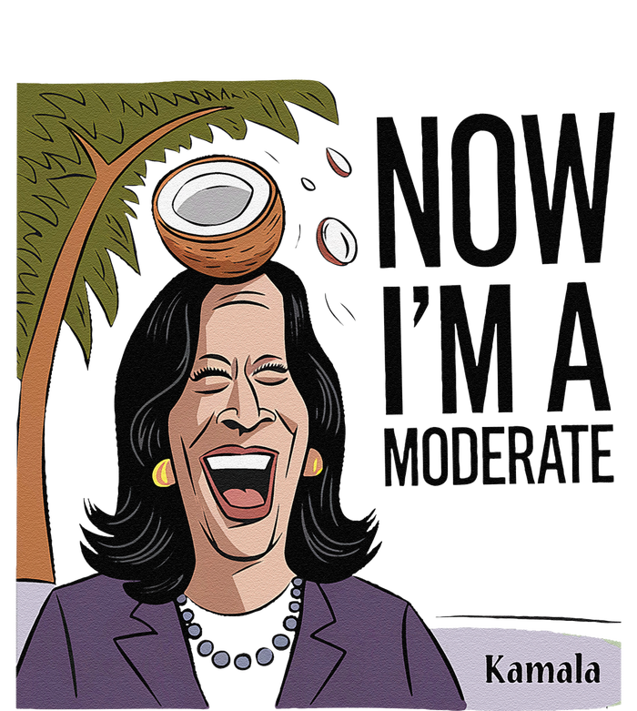 Funny Kamala Harris Now Moderate After Coconut Fell On Head Aluminum Water Bottle