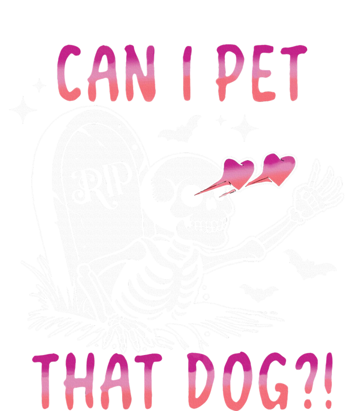 Can I Pet That Dog Skeleton Halloween Striped Beanie with Solid Band