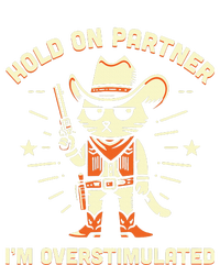 Hold On Partner IM Overstimulated Retro Western Cat Cowboy Softstyle Adult Sport Polo