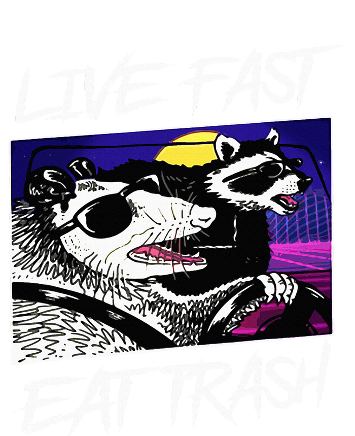 Live Fast Eat Trash Panda Raccoon Opossum Enthusiasts Ladies Long Sleeve Shirt