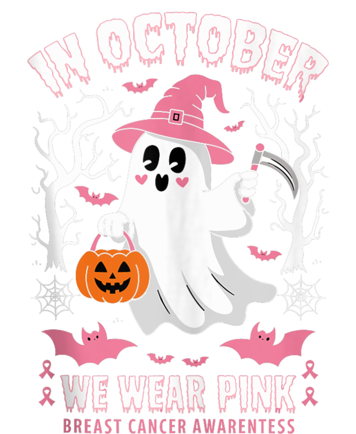 Breast Cancer Support Squad In October We Wear Ghosts Kids T-Shirt