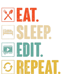 Eat Sleep Edit Repeat Vintage Editing Editor Dry Zone Grid Polo