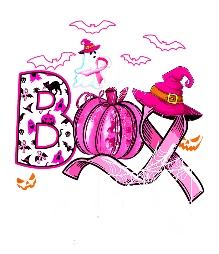 Halloween Boo Pumpkin Ribbon Witch Breast Cancer Gift T-Shirt