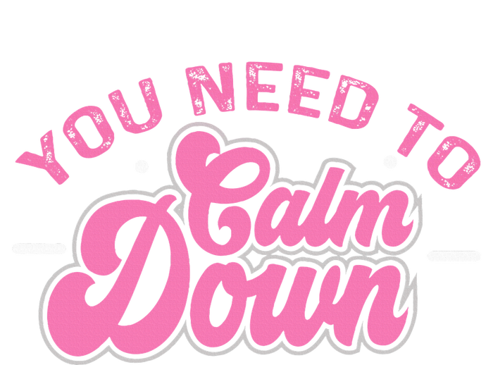 You Need To Calm Down Groovy Retro Cute Funny Calm Drawstring Bag