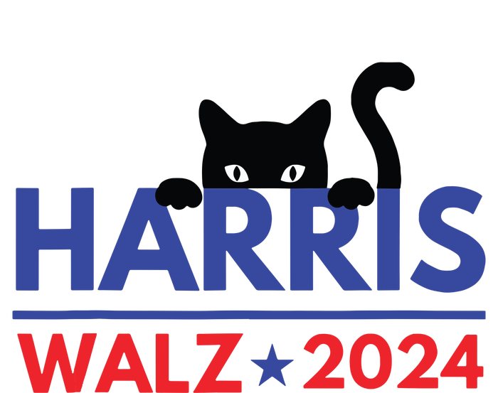 Harris Walz 2024 Funny Cat Election Kamala Harris Tim Waltz Kids Hoodie