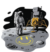 Astronaut In Space Suit Draws A Smile On The Moon In Yellow Dry Zone Grid Polo