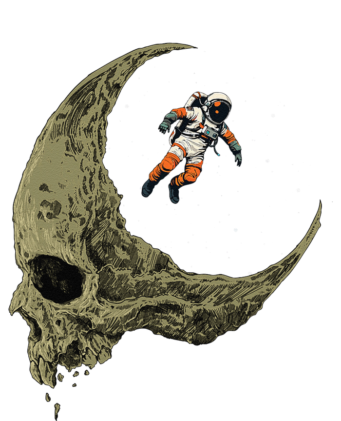 Astronaut On A Skull Planet In Outer Space Astronomy Space Women's T-Shirt