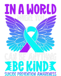 Be Kind Butterfly Teal Purple Ribbon Suicide Prevention Cropped Pullover Crew