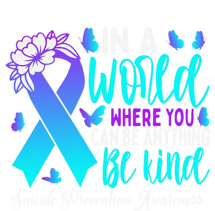 Be Kind Teal Purple Ribbon Suicide Prevention Awareness Youth Performance Sprint T-Shirt