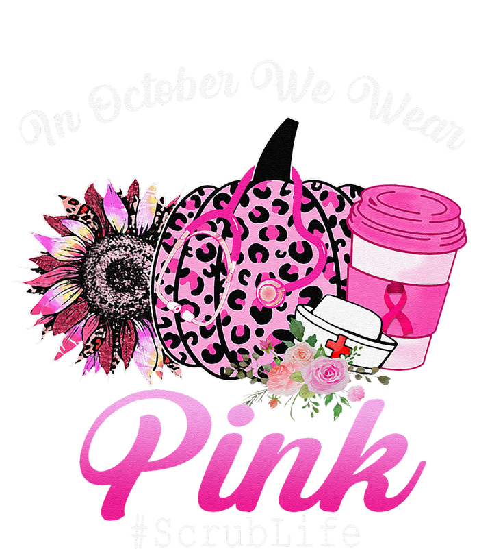 Cute Nurse Scrub Life In October We Wear Pin.K Breast Cancer Magnet