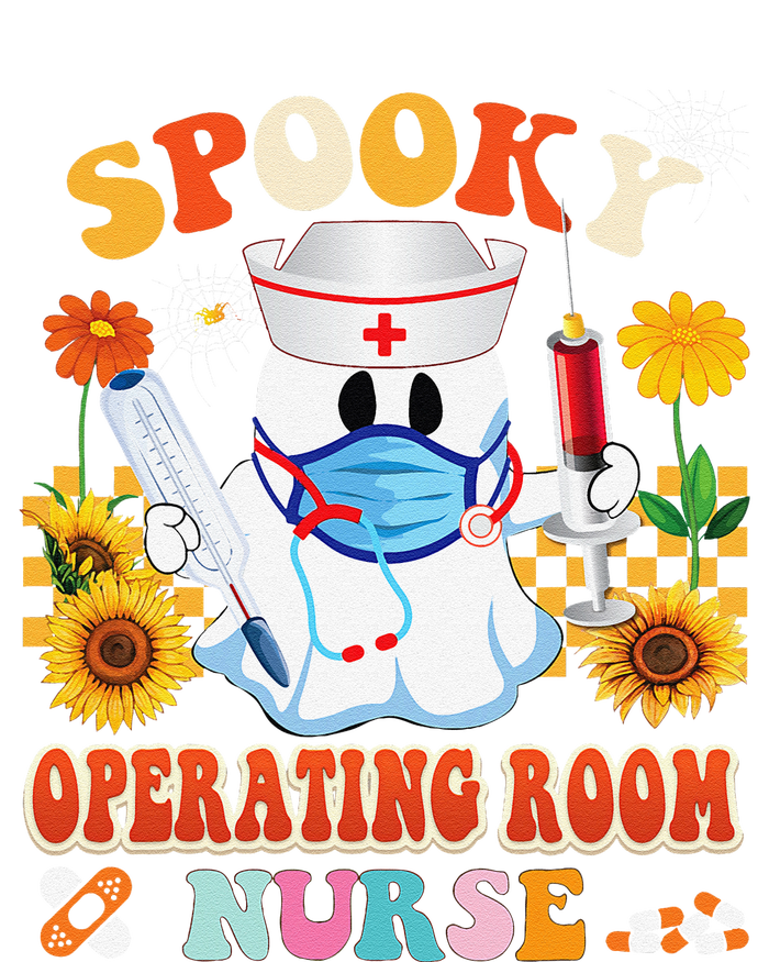 Spooky Operating Room Nurse Halloween Ghost Stethoscope Flexfit Unipanel Trucker Cap