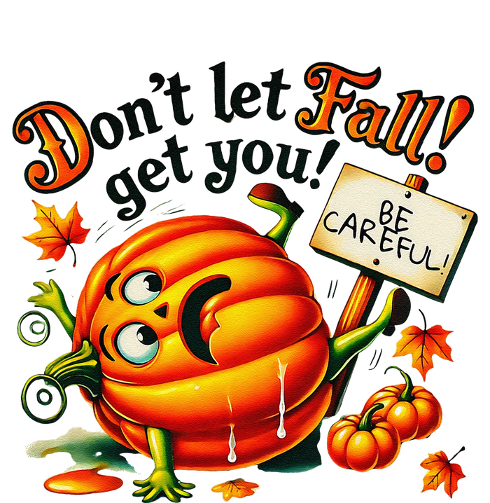 Funny Pumpkin Fall Prevention Gifts Autumn Safety Kids Long Sleeve Shirt