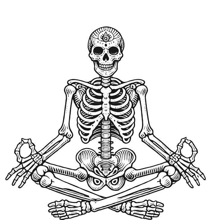 Halloween Skull Yoga Meditation Meditating Skeleton Meditate T-Shirt