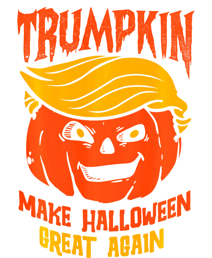 Trumpkin Make Halloween Great Again Funny Spooky Pumpkin Women's Knotted Racerback Tank