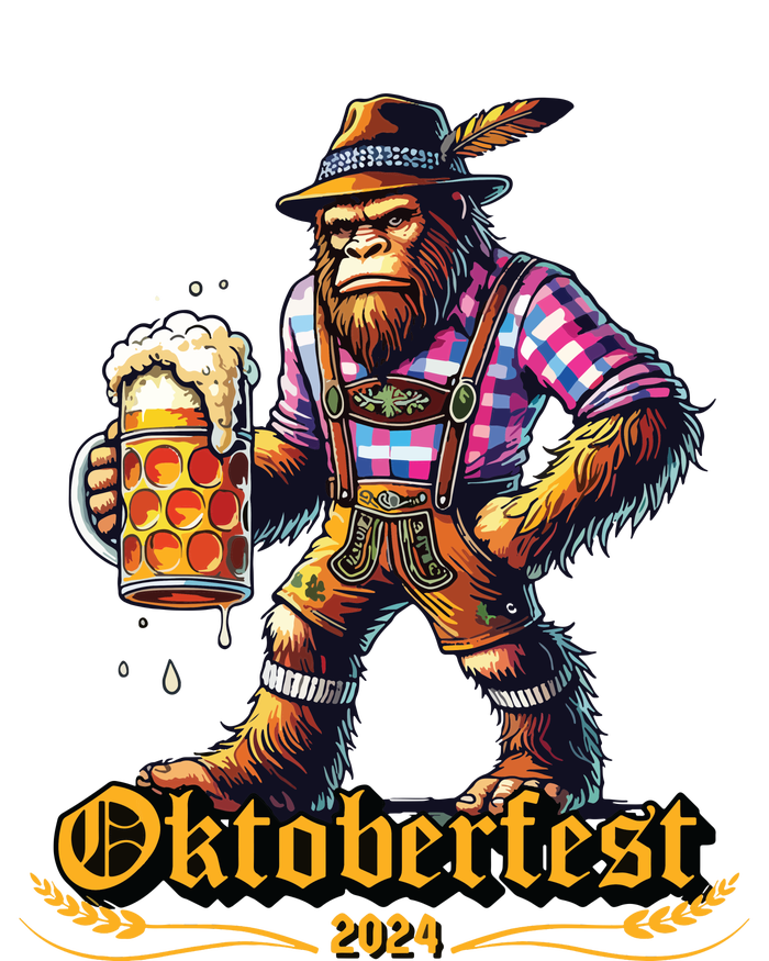 German Bigfoot Sasquatch Lederhose Funny Oktoberfest 2024 Softstyle Adult Sport Polo