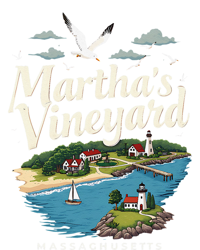 MarthaS Vineyard Massachusetts Scenic Island Illustration Women’s Perfect Tri Rocker Tank