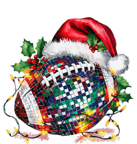 Merry Christmas Football Disco Ball Santa Hat Xmas Light Long Sleeve Shirt