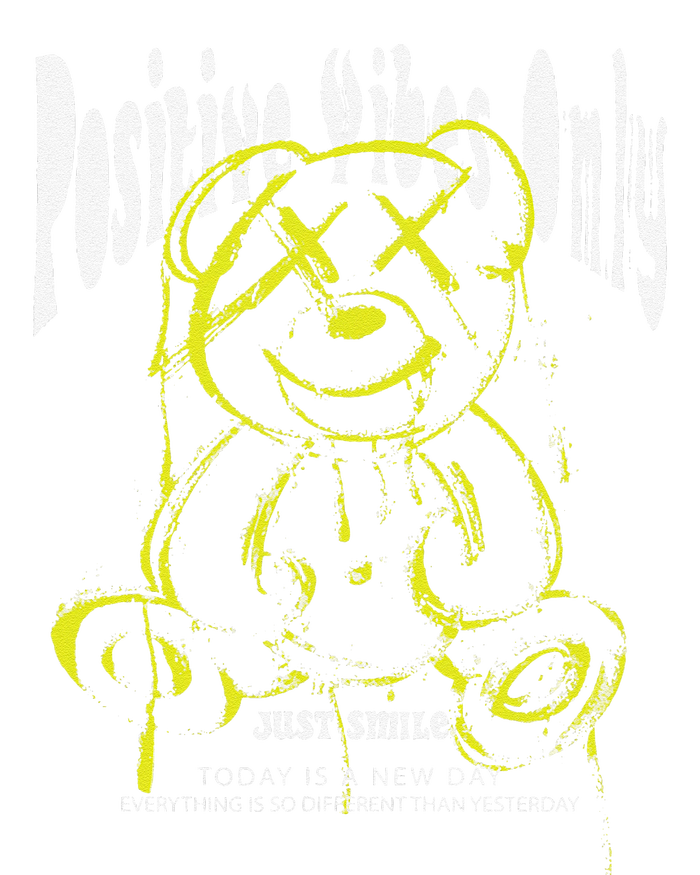 Positive Vibes Only Neon Teddy Bear Motivational Streetwear PosiCharge Competitor Tank