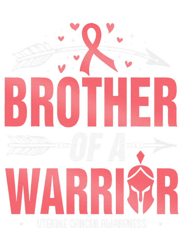 Uterine Cancer Awareness Brother Of A Warrior Peach Ribbon T-Shirt