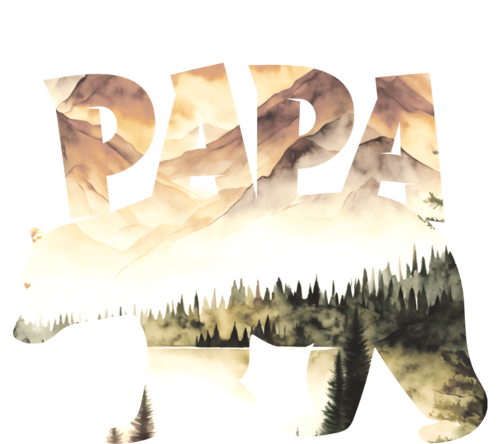 Papa Bear Forest Lake Mountain Scene Outdoors FatherS Day T-Shirt