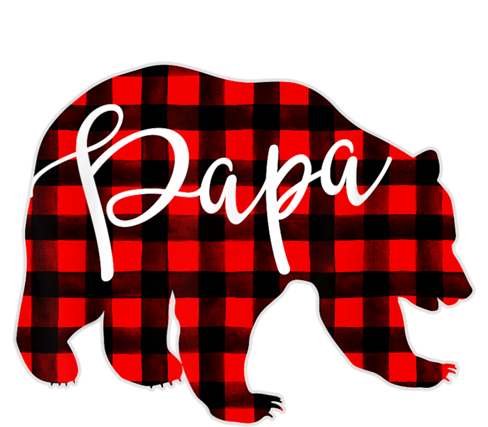 Gray Papa Bear Matching Family Christmas Plaid Buffalo Check Tall Long Sleeve T-Shirt