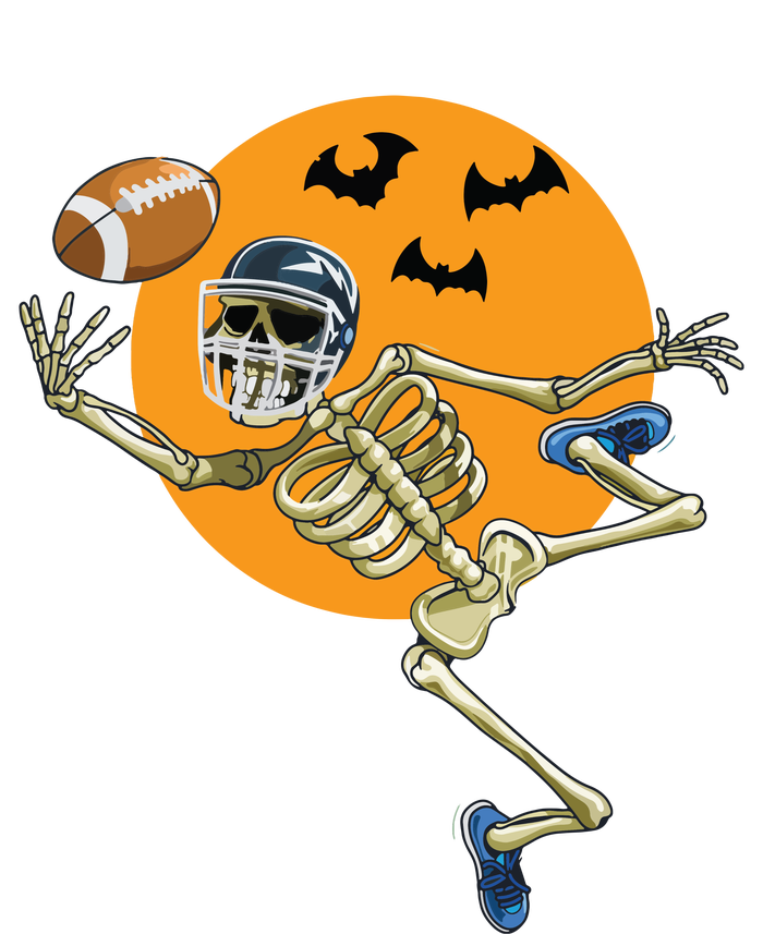 American Football Skeleton Halloween Boy Football Fan V-Neck T-Shirt