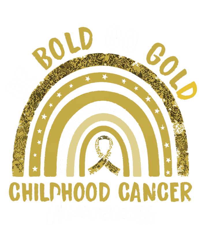 Be Bold Go Gold Childhood Cancer Awareness Rainbow Ribbon Tote Bag