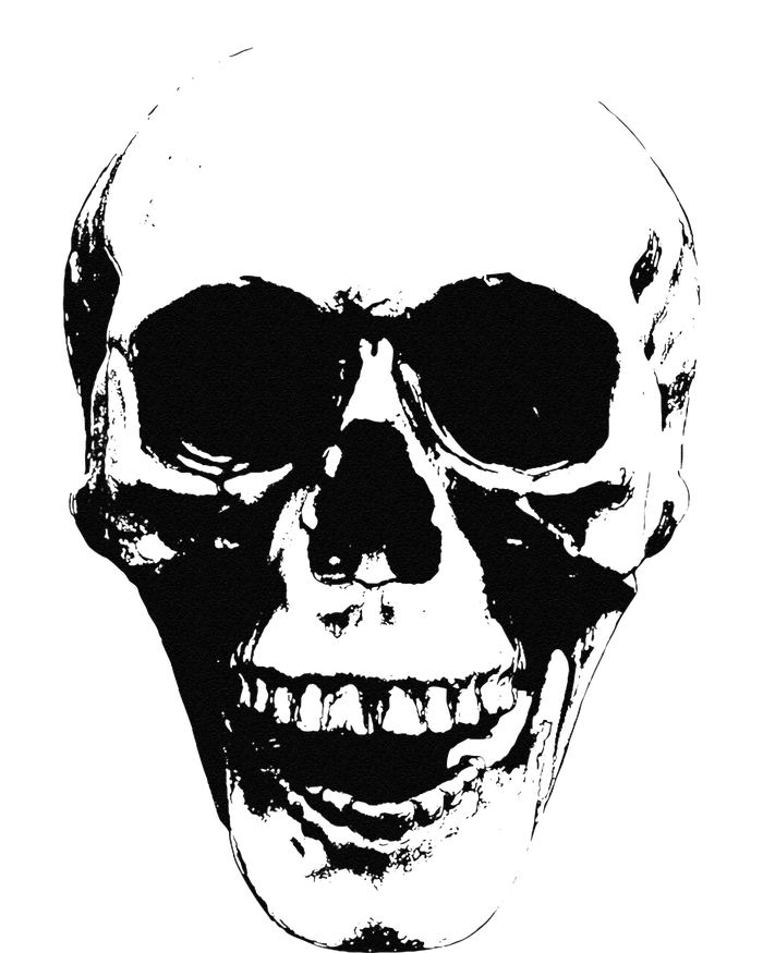 Skull Face Silhouette Grunge Rock Graphic Halloween Horror T-Shirt