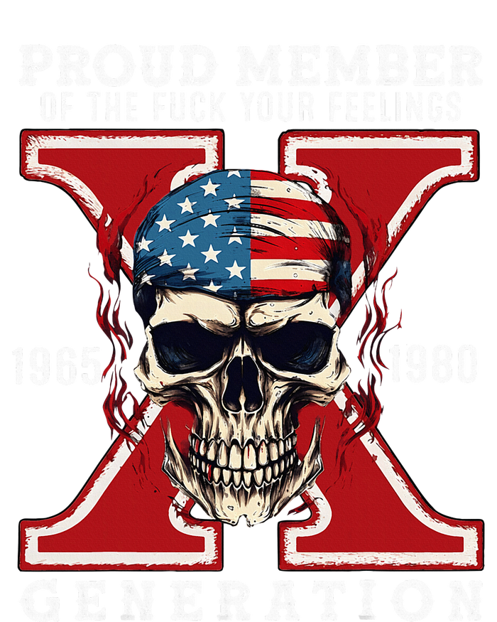 Proud Member Of The Fuck Your Feelings Gen X Horror Skull Poster