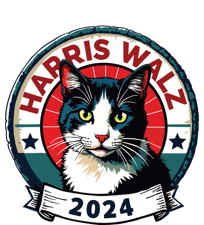 Harris Walz 2024 Funny Cat Election Kamala Harris Tim Waltz Yupoong Adult 5-Panel Trucker Hat