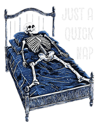 Funny Skeleton Just A Quick Nap Halloween Dead Tired Humor Womens Funnel Neck Pullover Hood