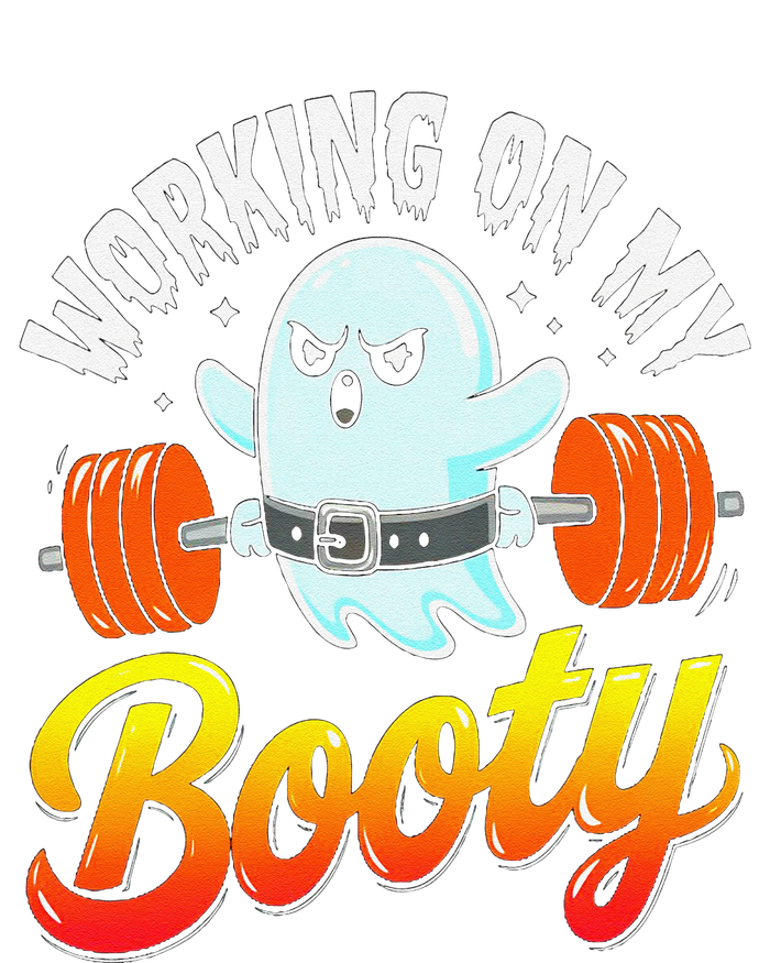 Working On My Booty Ghost Halloween Gym Humor Bodybuilder Ladies PosiCharge Competitor Racerback Tank