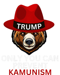 Bear In Trump Hat. Only You Can Prevent Communism. Striped Beanie with Solid Band