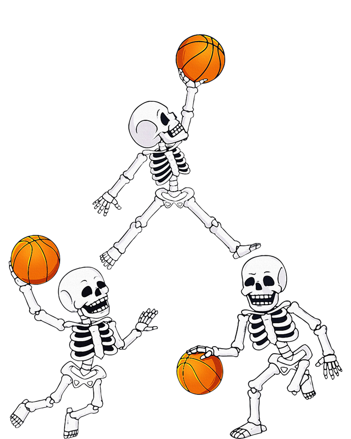 Basketball Halloween Skeleton Dunking Dribble Striped Beanie with Solid Band