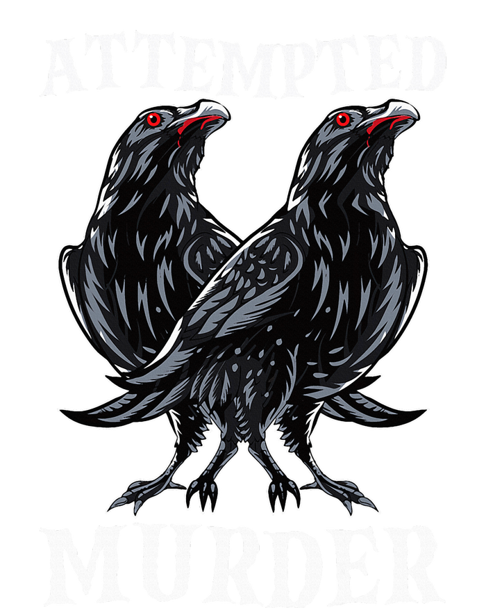 Attempted Murder Two Crows Birds Spooky Crows Pun Long Sleeve Shirt