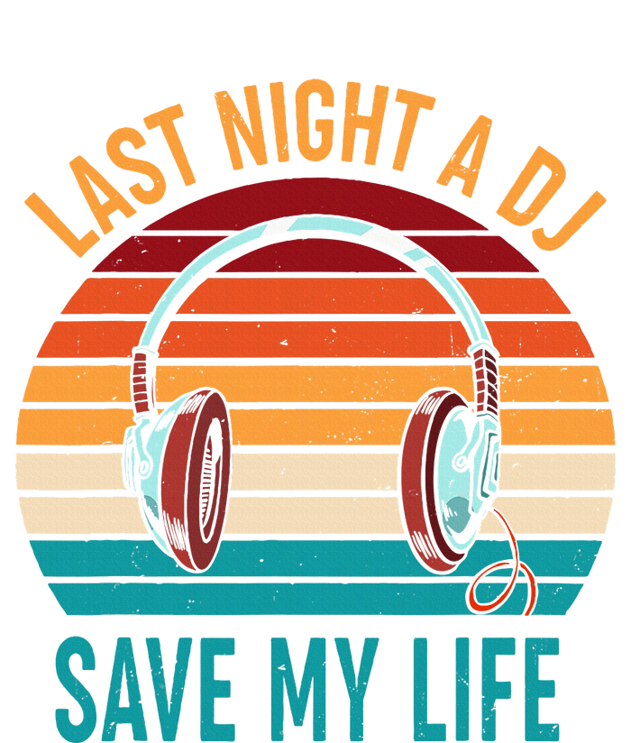 Last Night A Dj Saved My Life Vintage Sun With Headphones Valucap Bio-Washed Visor