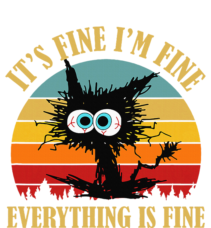 ItS Fine IM Fine Everything Is Fine Funny Sarcastic Cat T-Shirt