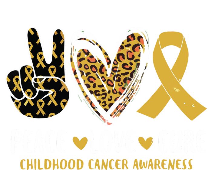 Peace Love Cure Childhood Cancer Awareness Leopart Heart Valucap Bio-Washed Visor