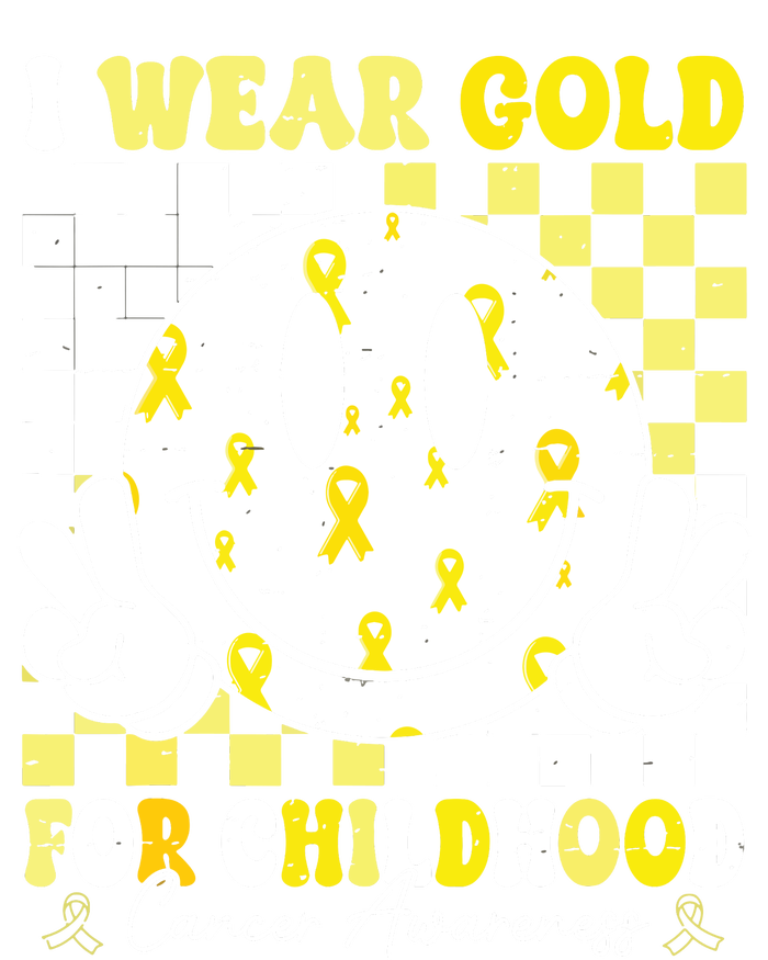 Retro I Wear Gold For Childhood Cancer Awareness Gold Ribbon Cooling Performance Crew T-Shirt