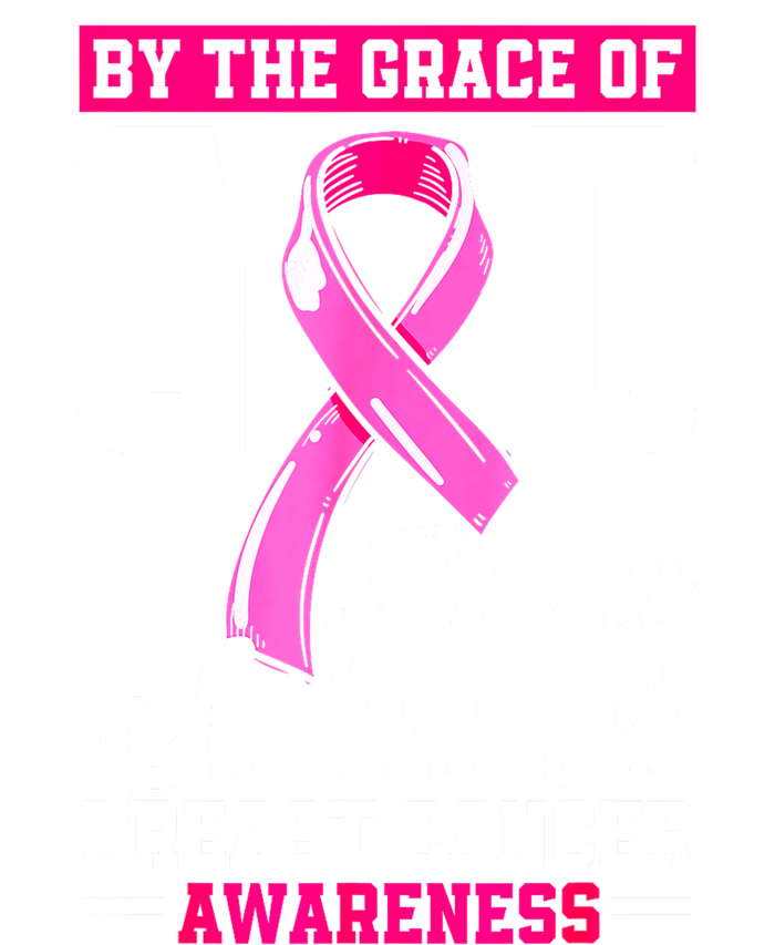 Breast Cancer Survivor Ribbon By The Grace God IM A Survivor Gift T-Shirt