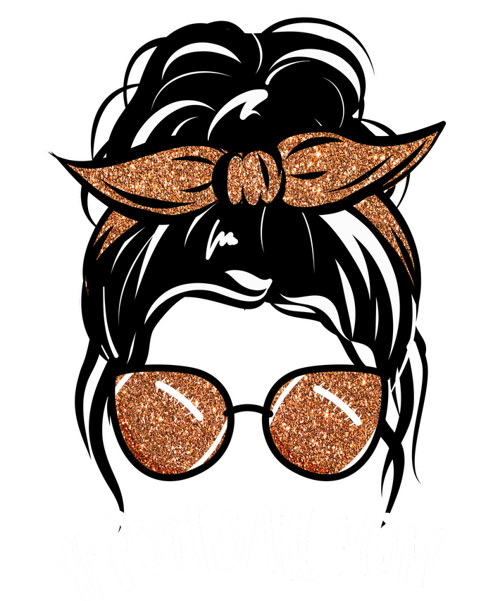 Cute Messy Bun Football Mom T-Shirt